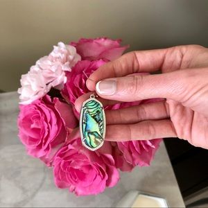 SINGLE Kendra Scott Silver Abalone Shell Earring